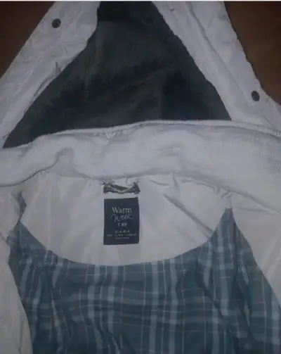 Chaqueta Zara TRF blanca con forro cálido - miniatura 1