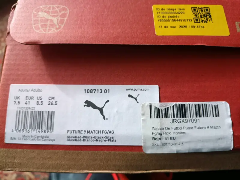 Botines de fútbol Puma rojos nuevos - 4