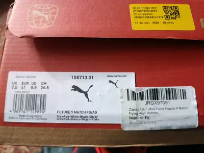 Botines de fútbol Puma rojos nuevos - miniatura 4