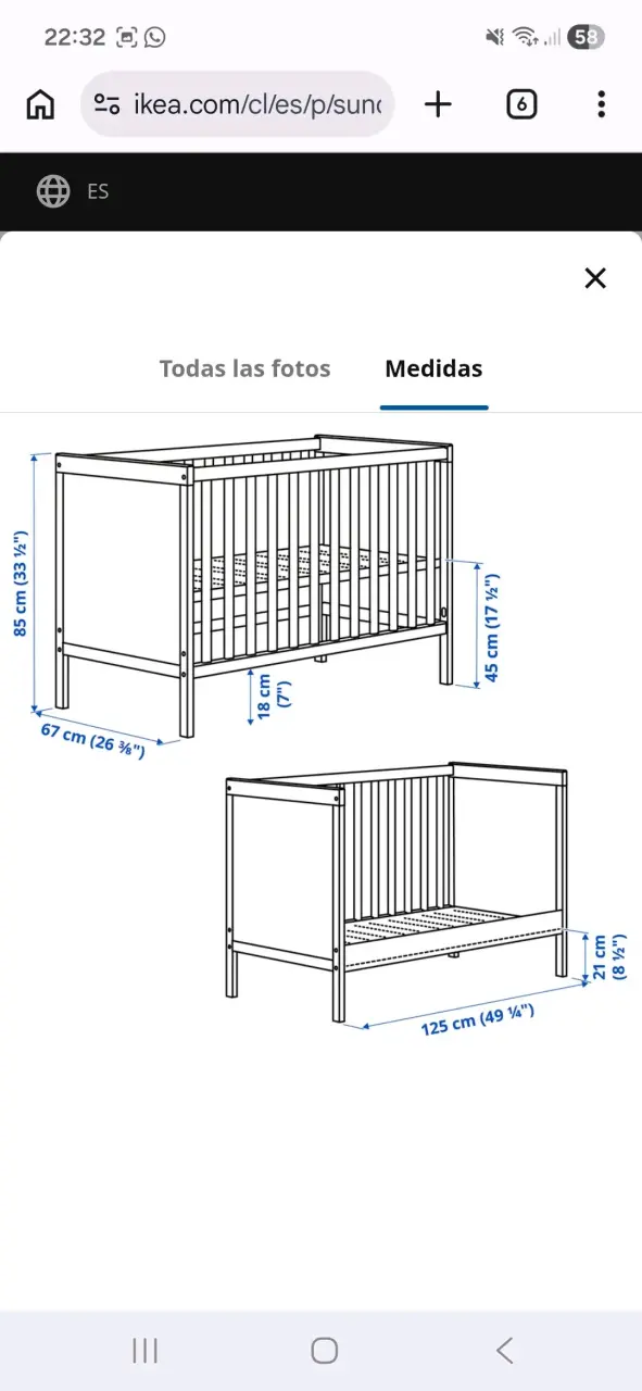 Cuna gris Ikea - 3