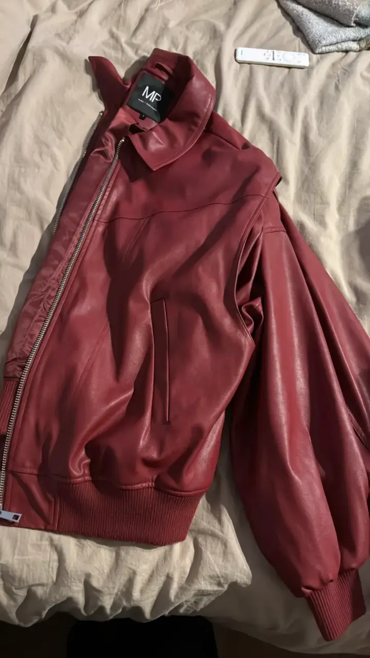 Chaqueta de cuero roja Maria Pombo - 3