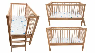 Cuna de madera LuBabys con colchón - miniatura 1