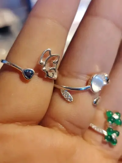 Anillo ajustable de plata 925 con diseño moderno - miniatura 2