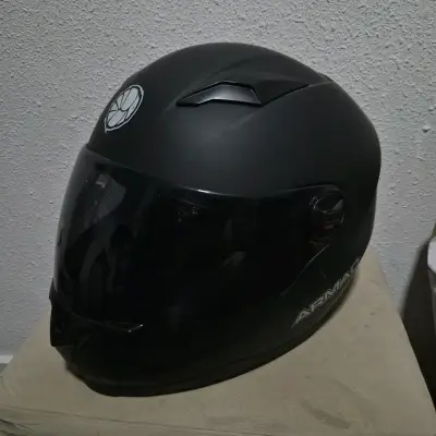 Casco de moto negro Armad con visor - miniatura 1