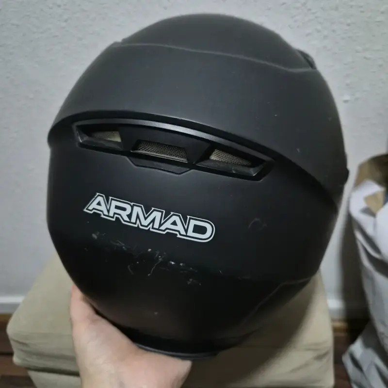 Casco de moto negro Armad con visor - 4