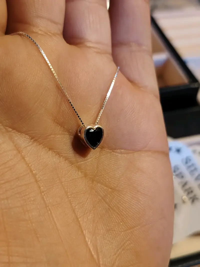 Collar de plata 925 con dije de corazón - 2