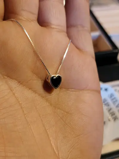 Collar de plata 925 con dije de corazón - miniatura 2