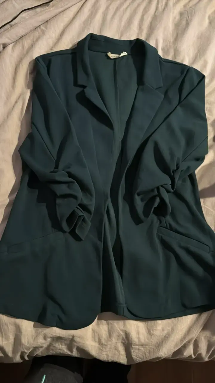 Blazer verde oscuro calce Slim elegante para mujer
