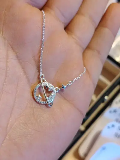 Collar de plata 925 con dije de planeta - miniatura 2