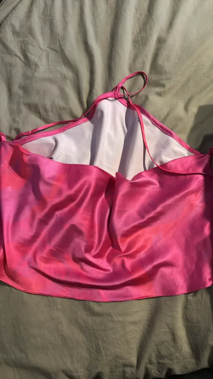 Top de tirantes rosa satinado - 2