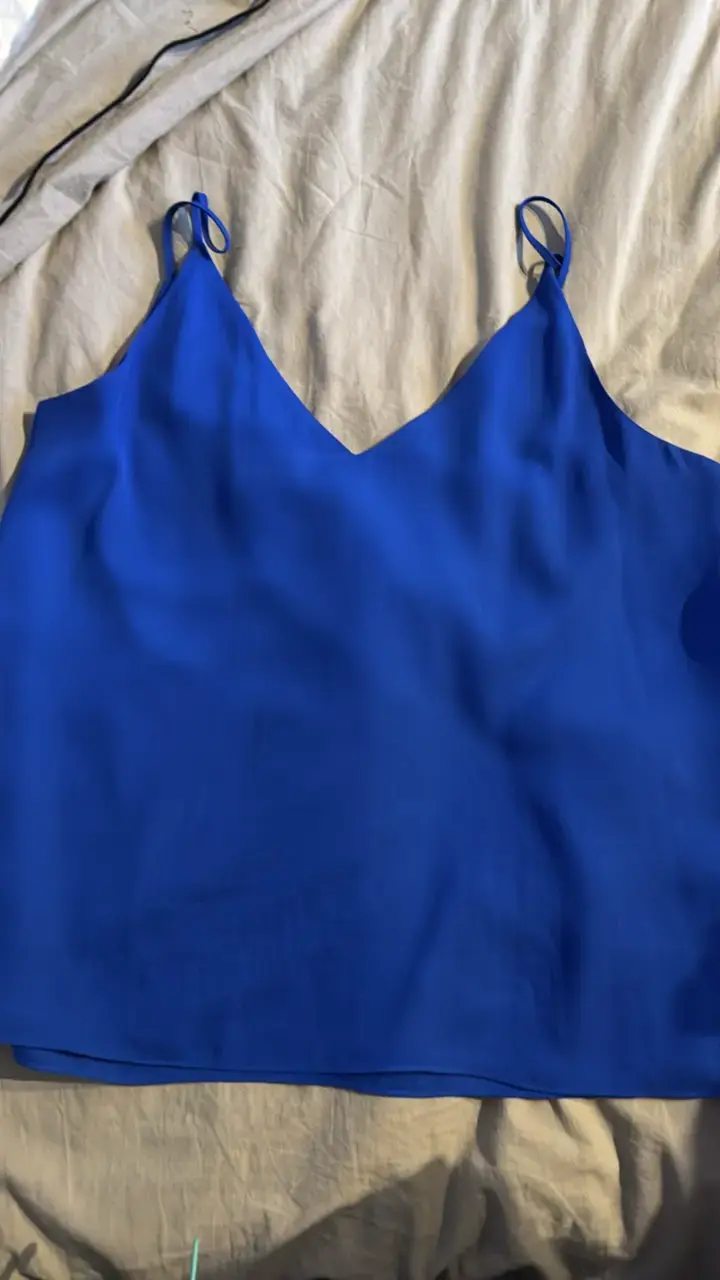 Blusa azul de tirantes para mujer