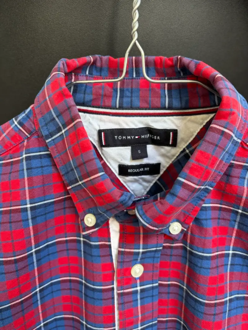 Camisa a cuadros roja y azul para hombre - 2