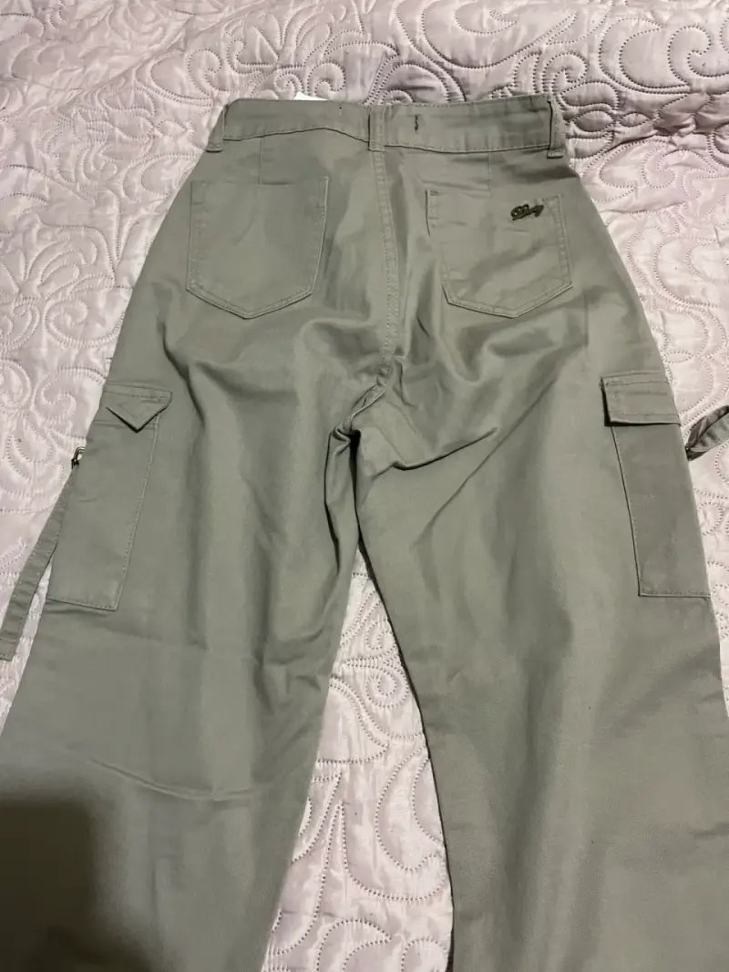 Pantalones cargo beige cargo para mujer - 3