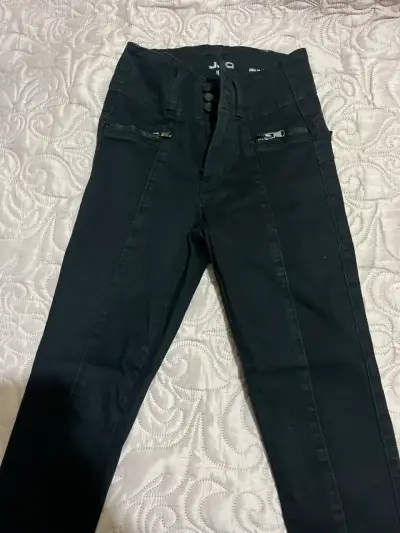 Pantalones negros de mujer con cierre - miniatura 1