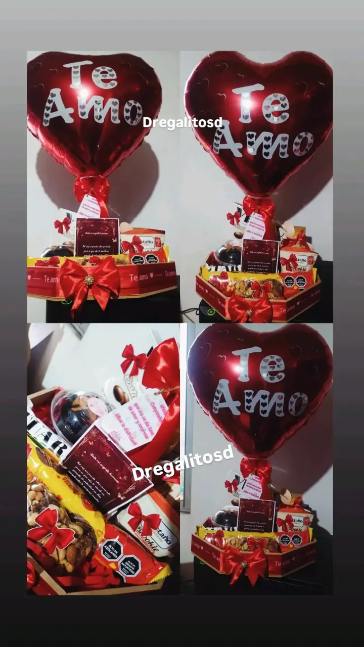 Caja de regalo con globo Te Amo - 1