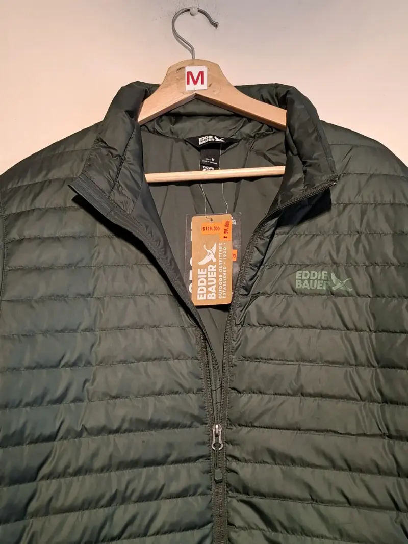Parka de pluma verde Eddie Bauer M - 3