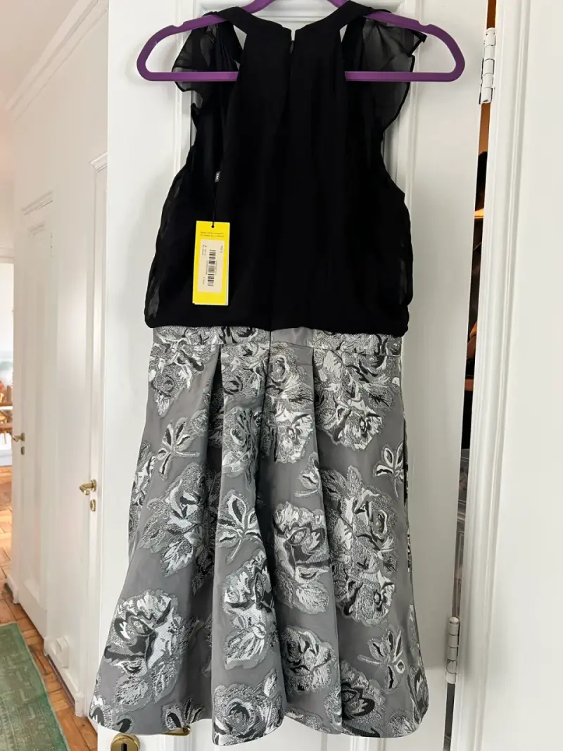 Vestido elegante negro y gris - 1
