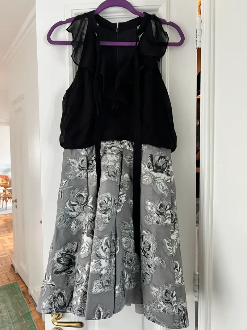 Vestido elegante negro y gris - 2