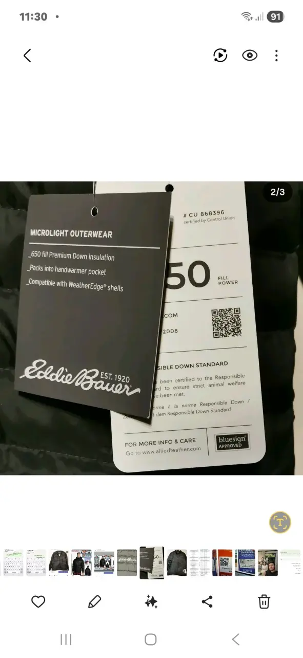 Parka de pluma Eddie Bauer azul XL - 4
