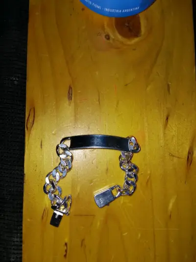 Pulsera de plata con placa grabable - miniatura 1