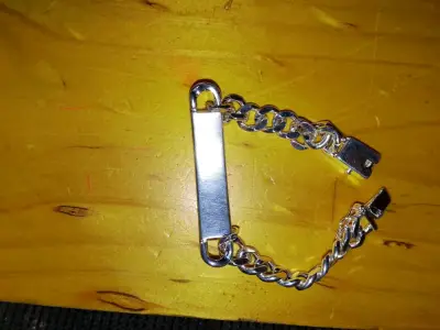 Pulsera de plata con placa grabable - miniatura 2