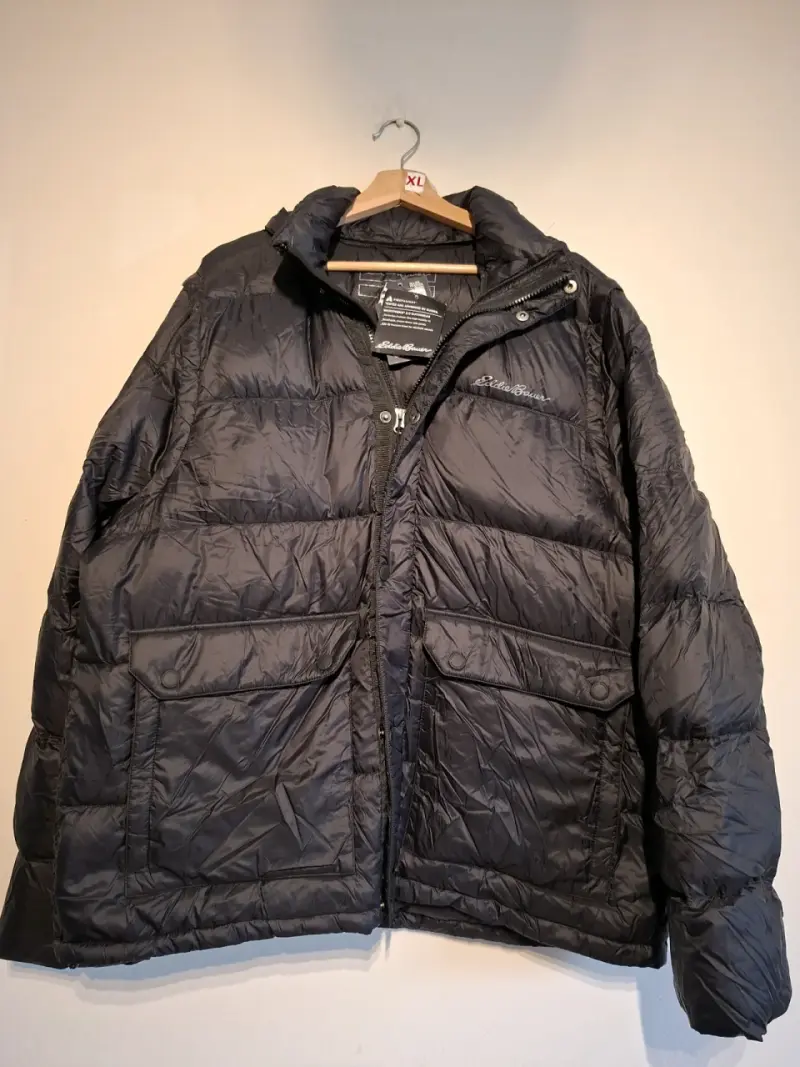 Parka de pluma  Eddie Bauer negra XL para invierno - 2