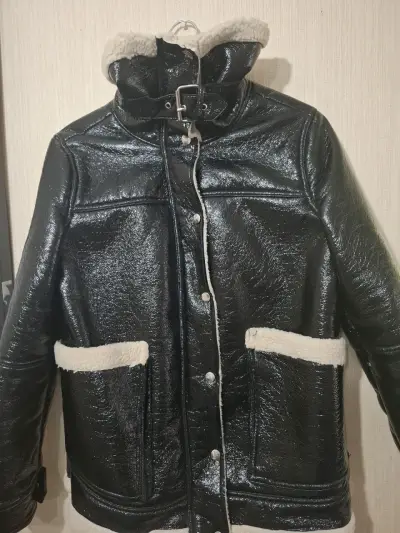 Chaqueta de ecuero negra forrada - miniatura 1