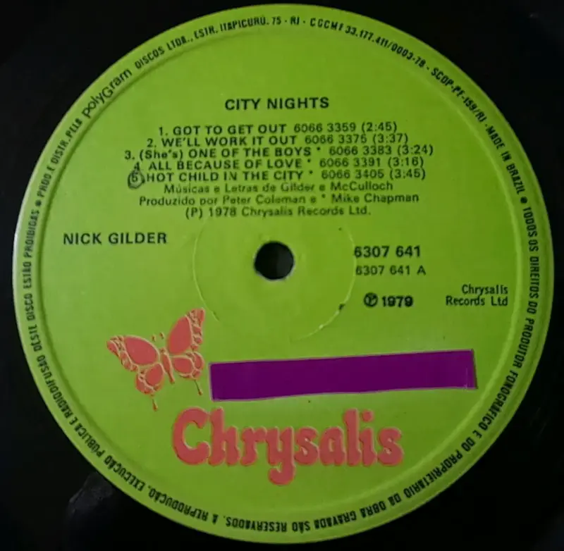 Vinilo Nick Gilder City Nights LP - 4