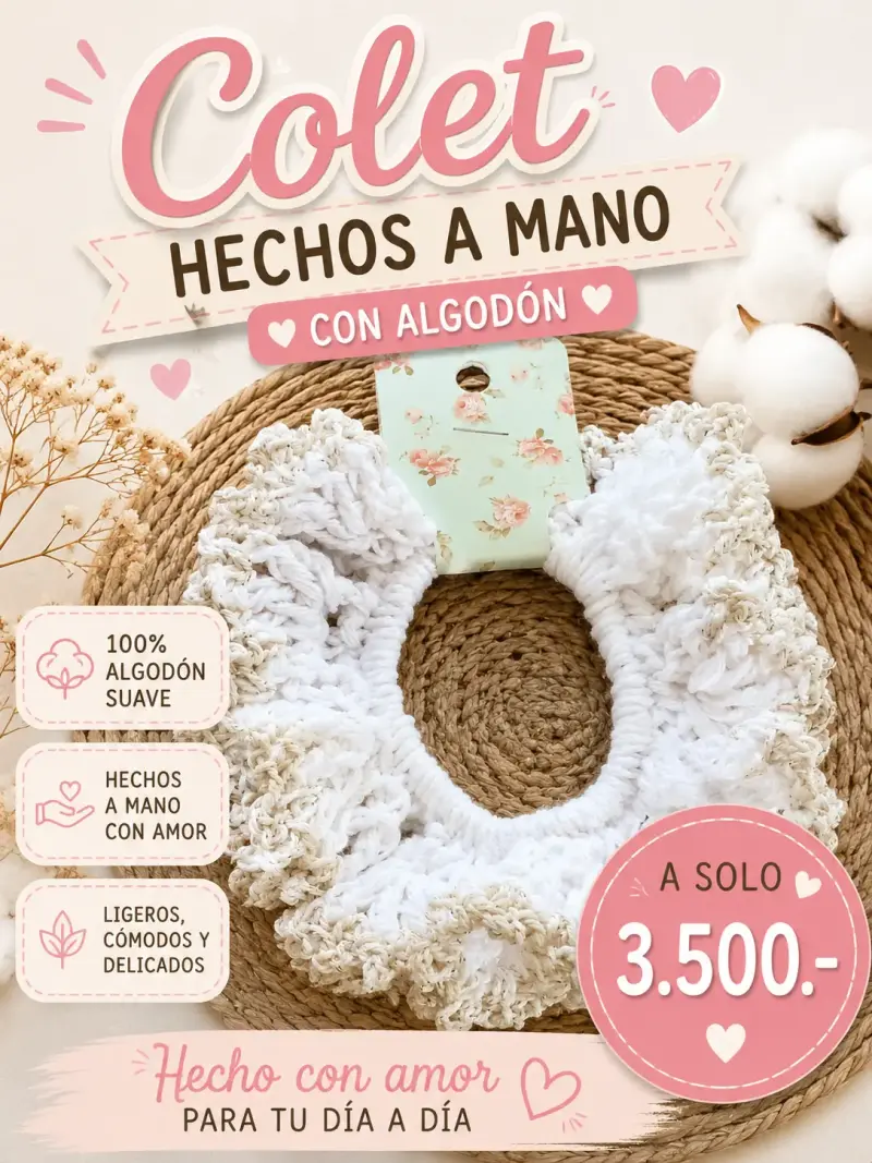 Coletero de algodón hecho a mano