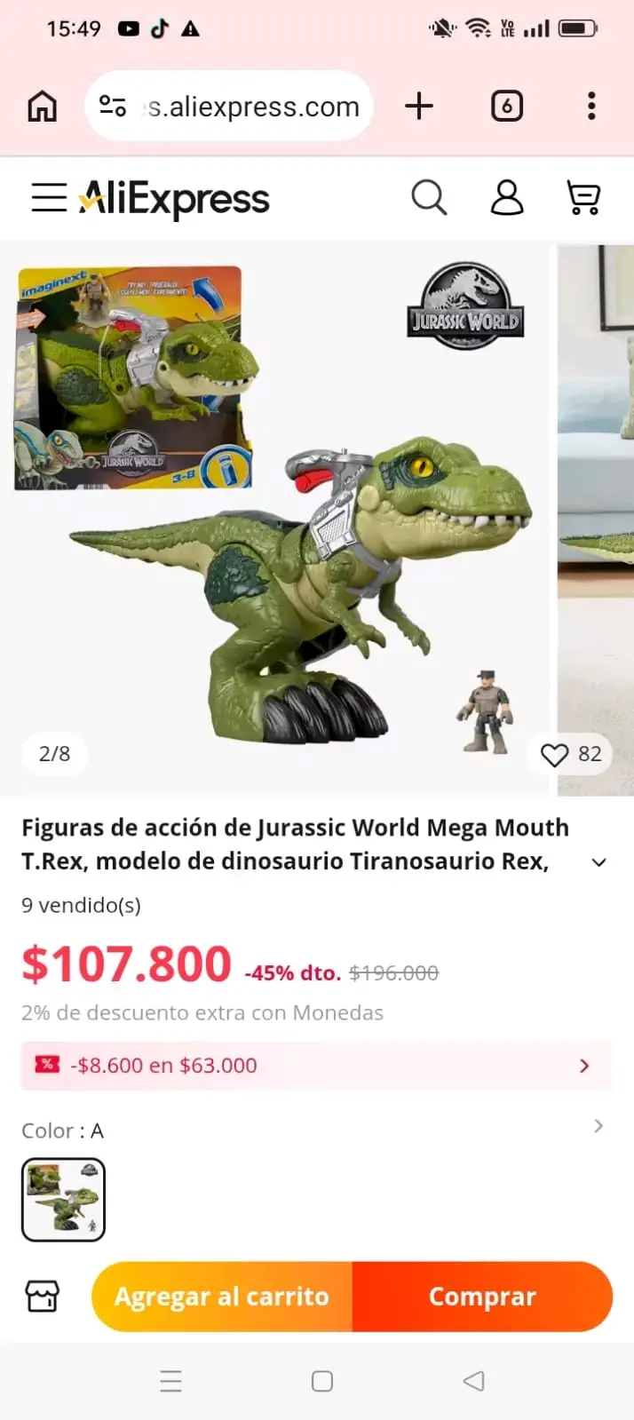 Figura de acción Tiranosaurio Rex Jurassic World