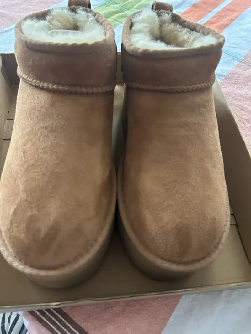 Botines de gamuza beige con plataforma - 4