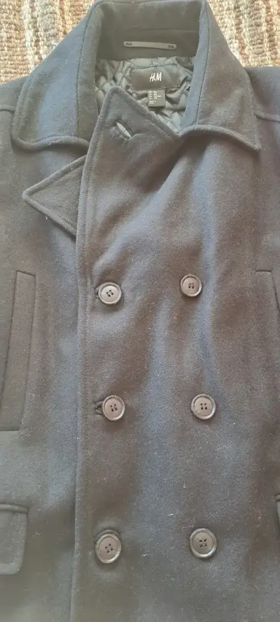 Abrigo negro de lana H&M para hombre - miniatura 1