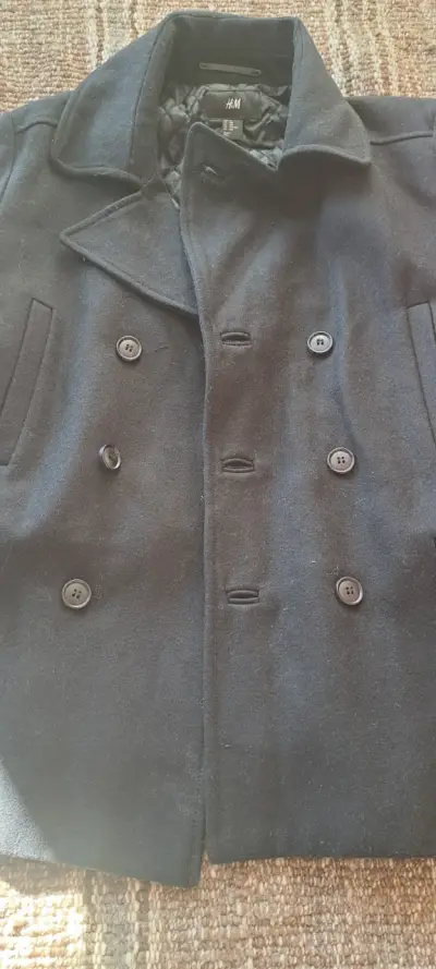 Abrigo negro de lana H&M para hombre - miniatura 3