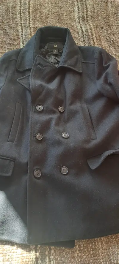 Abrigo negro de lana H&M para hombre - miniatura 6