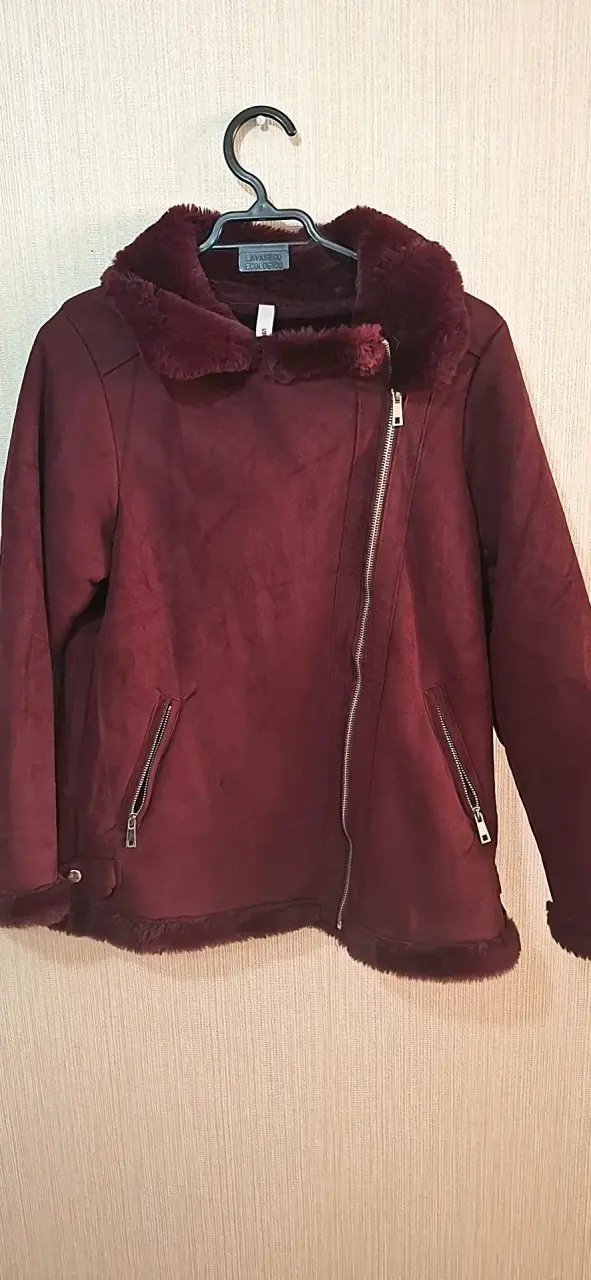 Chaqueta de invierno burdeo con forro - 2