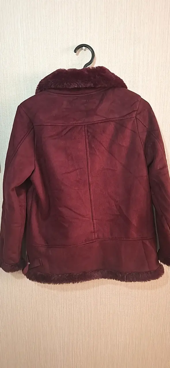 Chaqueta de invierno burdeo con forro - 3