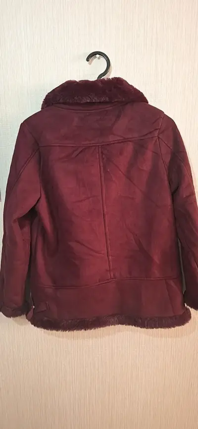 Chaqueta de invierno burdeo con forro - miniatura 3