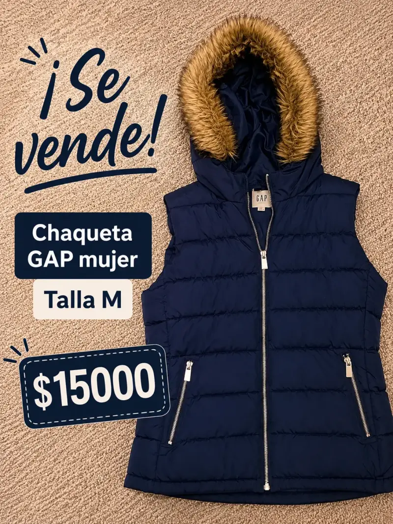 Chaqueta sin mangas GAP mujer azul con capucha