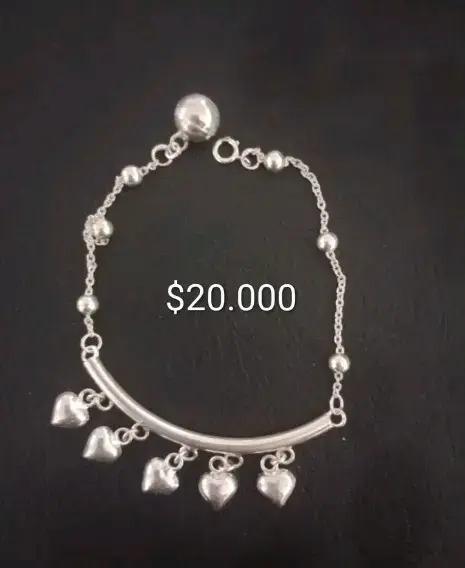 Pulsera de plata con dijes de estrellas y corazón - 2