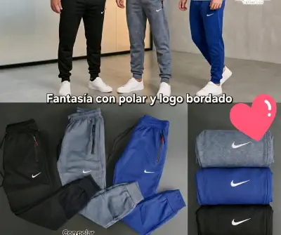 Pantalones deportivos con polar y logo bordado - miniatura 1