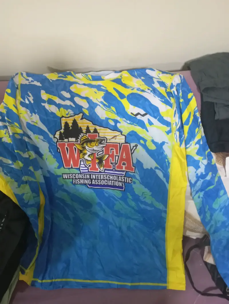 Polera deportiva de pesca WIFA azul y amarilla - 2