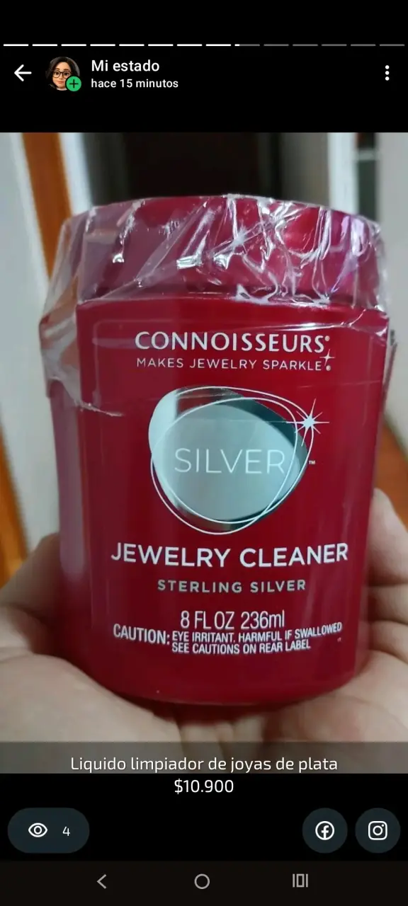 Líquido limpiador de joyas de plata Connoisseurs