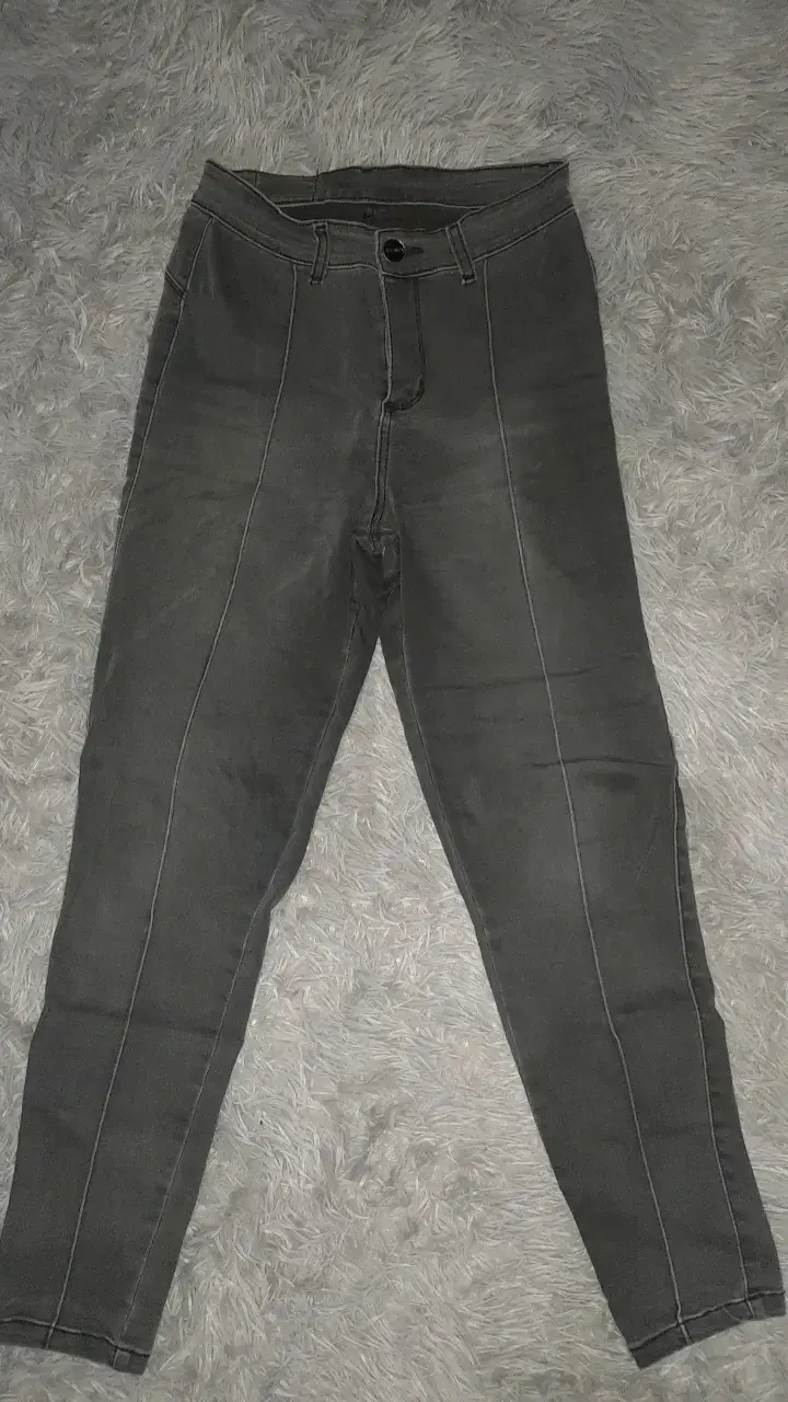 Pantalones de mezclilla negro elástico para mujer - 3