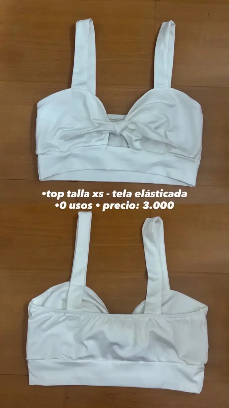 Top blanco elástico talla XS nuevo
