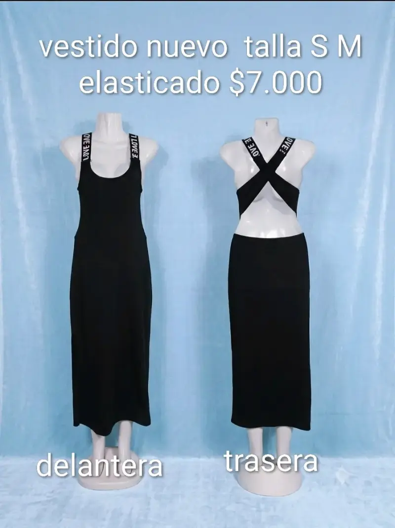 Vestido negro elástico talla S