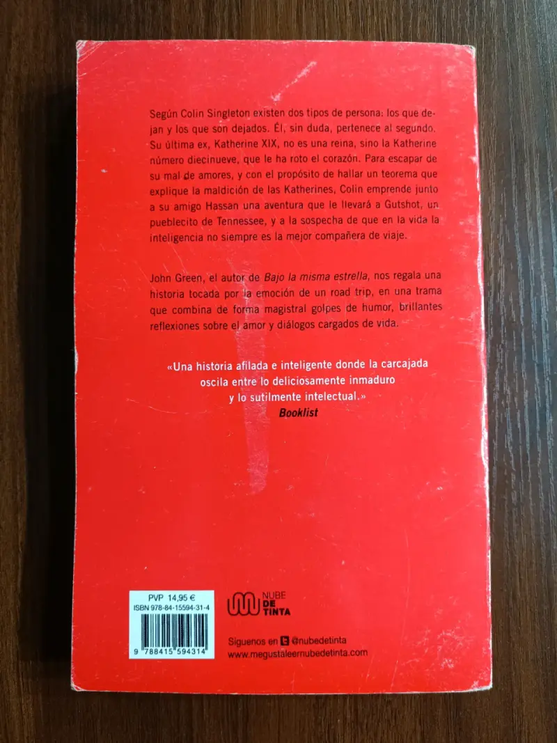 Libro 'El Teorema Katherine' de John Green - 2