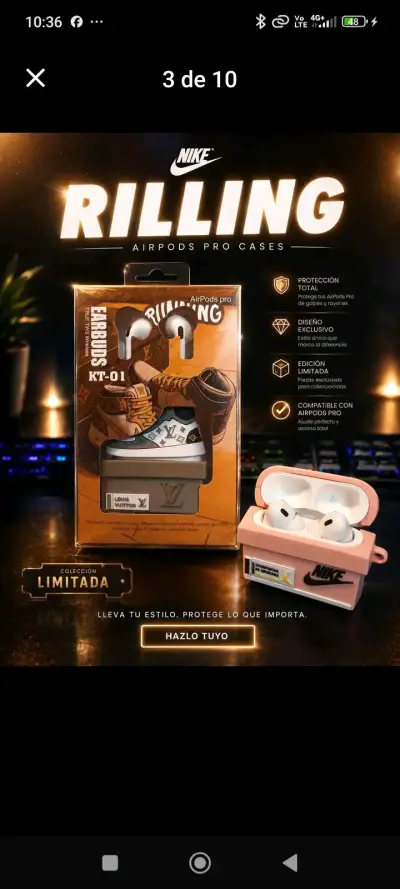 Audífonos inalámbricos KT-01 estilo Nike - miniatura 2