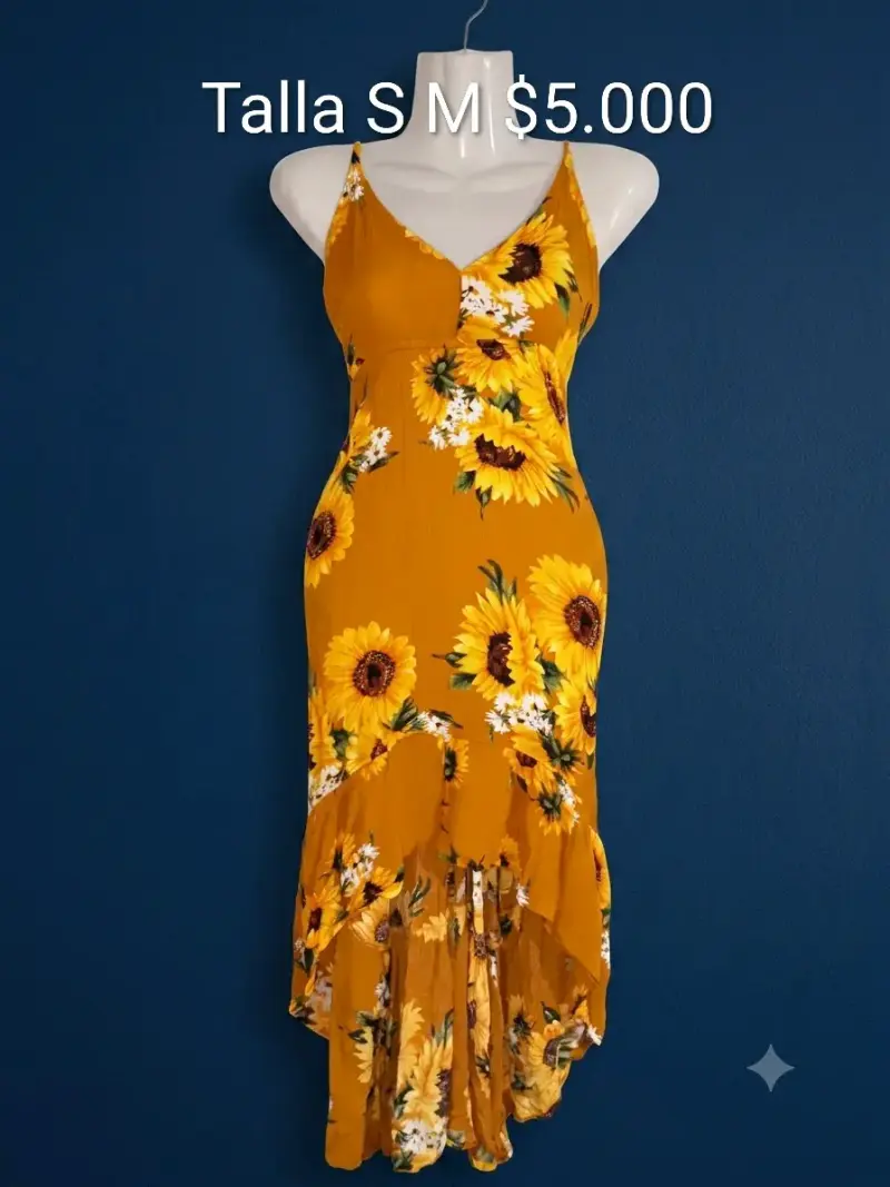 Vestido largo amarillo con girasoles