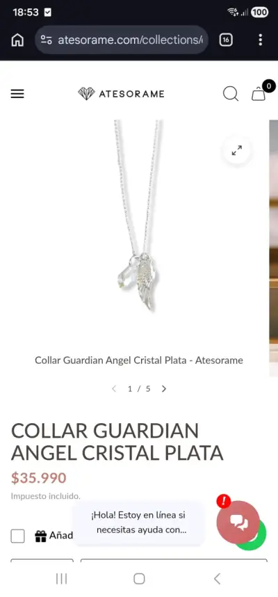 Collar Guardian Angel de plata - miniatura 5