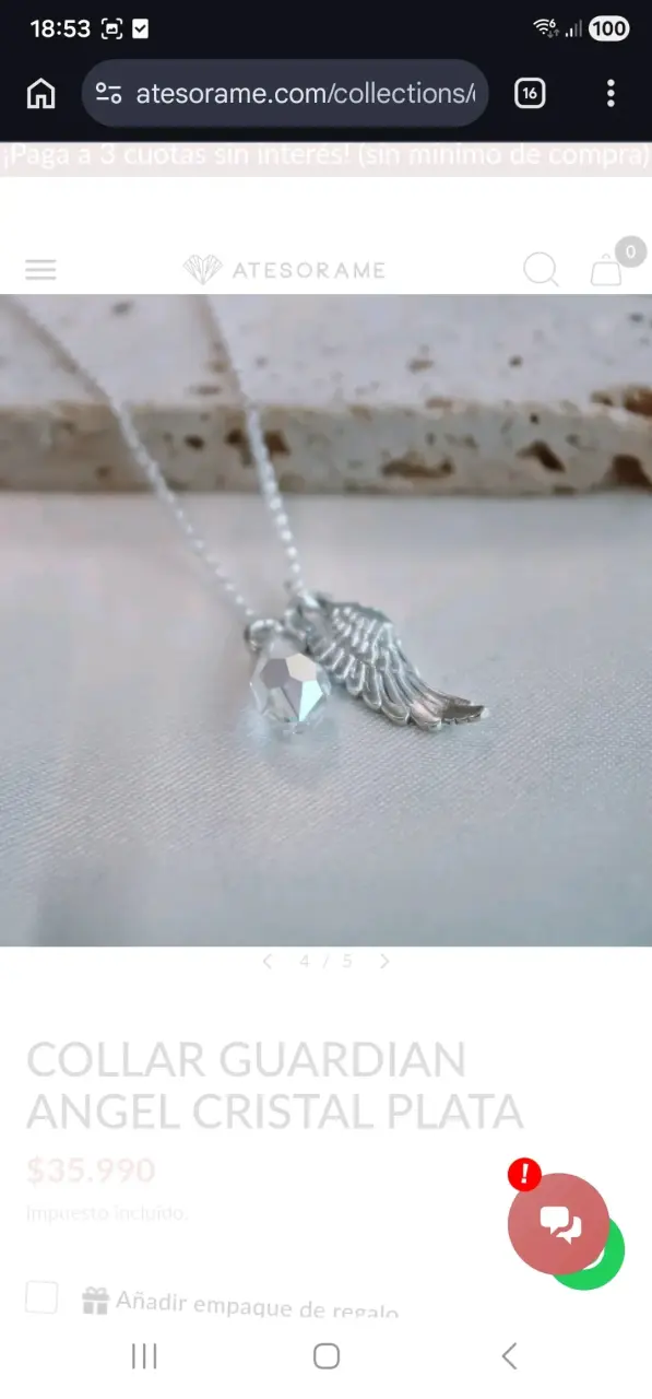 Collar Guardian Angel de plata - 6
